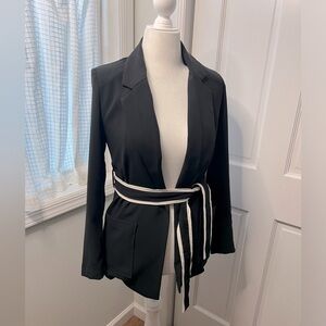 JASON WU • BELTED BLAZER • BLACK/WHITE • NWT